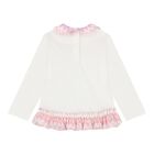 Younger Girls Ivory Zigzag Long Sleeve Top, 1, hi-res