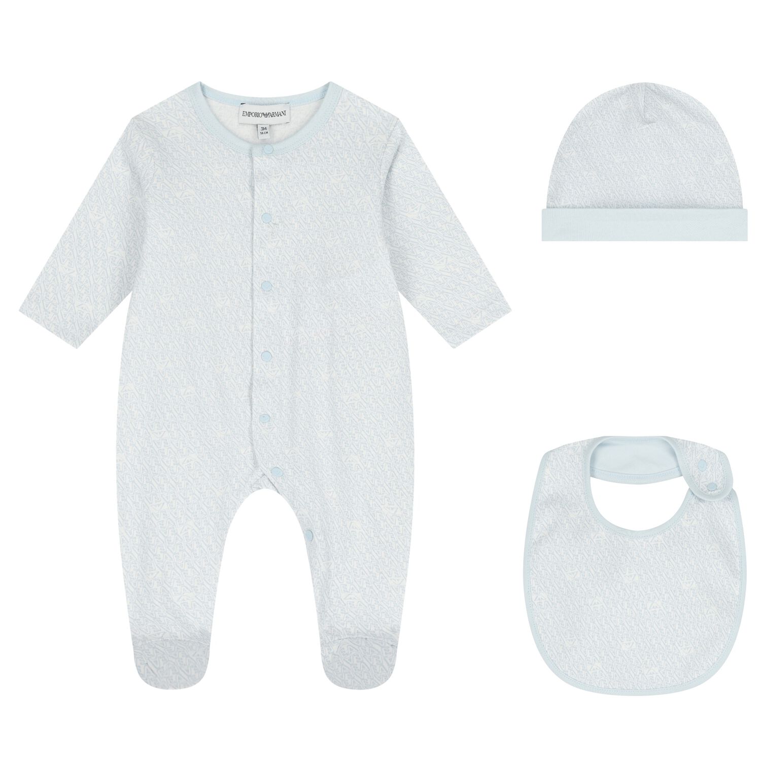Baby Boys Blue Logo Babygrow Set, 5, hi-res