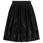 Girls Black Logo Pleated Skirt, 1, hi-res