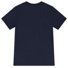 Boys Navy Blue & Gold Logo T-Shirt, 3, hi-res