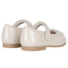 Younger Girls Ivory Diamante Flower Shoes, 3, hi-res