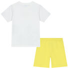 Boys White & Yellow Palm Tree Shorts Set, 1, hi-res