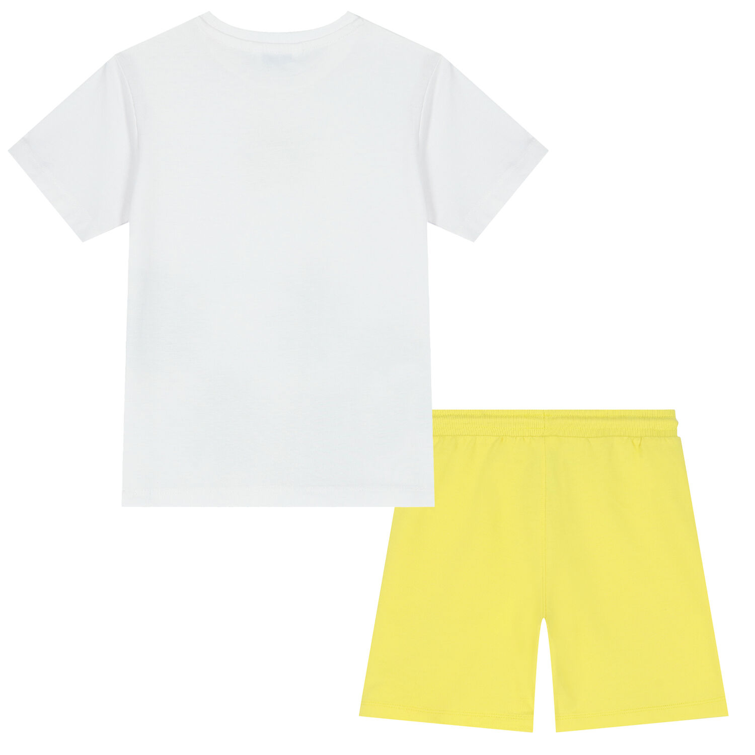 Boys White & Yellow Palm Tree Shorts Set, 1, hi-res