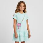 Girls Aqua Logo Bag Dress, 3, hi-res