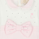 Baby Girls Pink & Ivory Embellished Babygrow, 1, hi-res