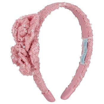 Girls Pink Sequin Headband