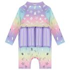 Baby Girls Purple Float Sun Suit, 1, hi-res