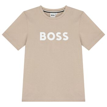 Boys Beige Logo T-Shirt