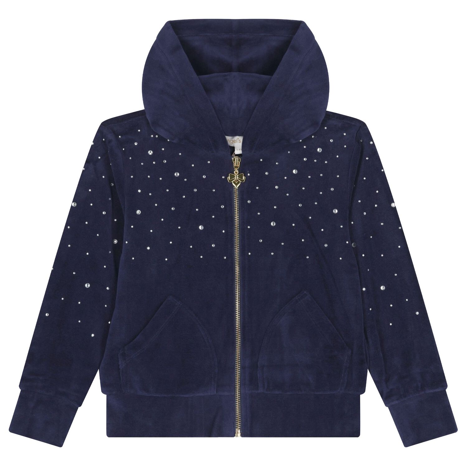 Girls Navy Blue Embellished Tracksuit, 1, hi-res