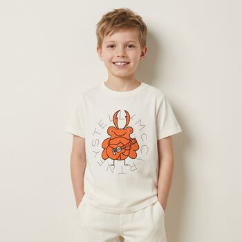 Younger Boys White Bug & Logo T-Shirt