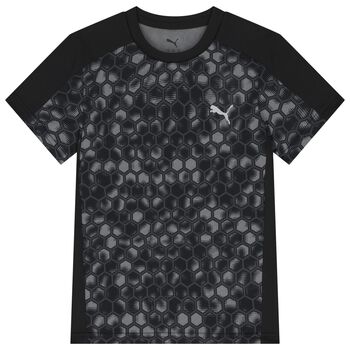 Boys Black Honeycomb Logo T-Shirt