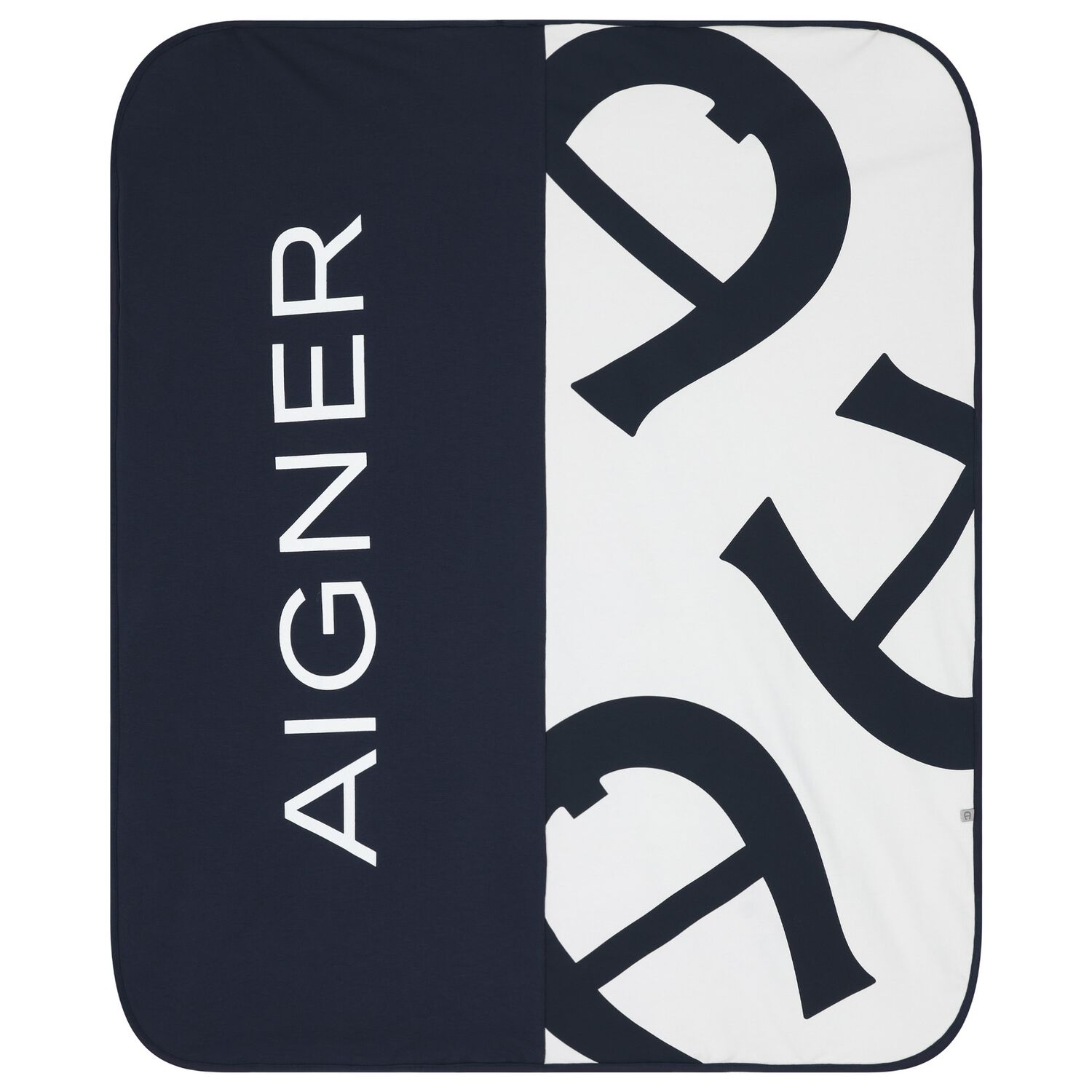 Baby Boys Navy Blue & White Logo Blanket, 3, hi-res