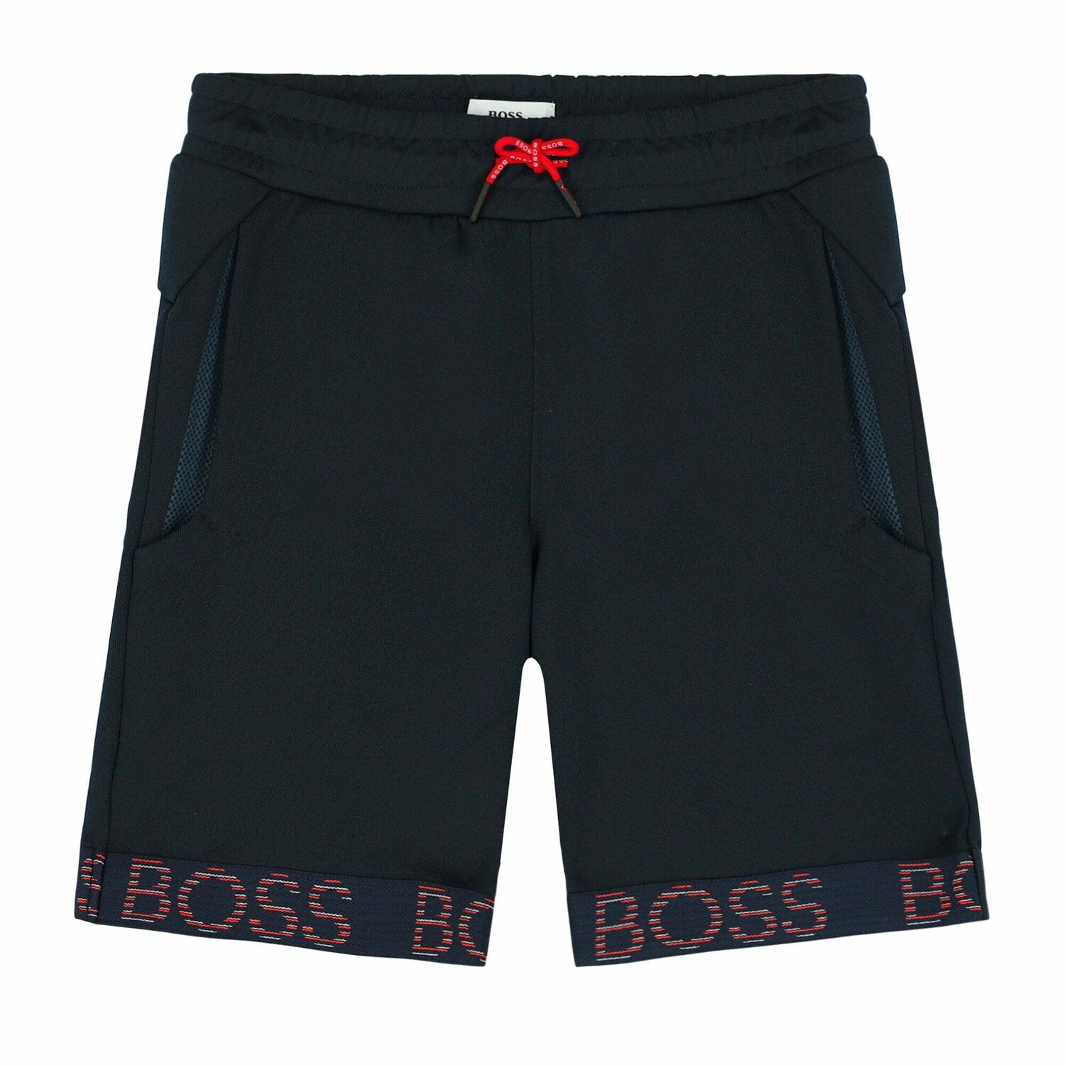 Boys Navy Blue Logo Shorts, 1, hi-res image number null