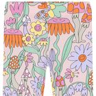 Younger Girls Pink Flower Leggings, 1, hi-res