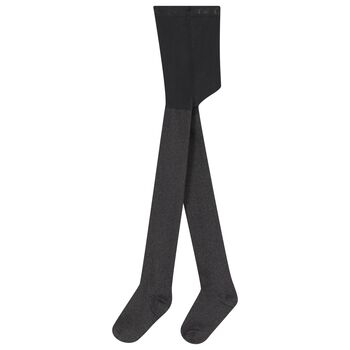 Girls Black Glittery Tights