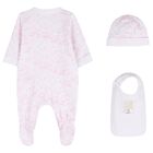 Baby Girls White & Pink Toile de Jouy Babygrow Gift Set, 1, hi-res