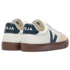 White & Beige Leather Trainers, 1, hi-res