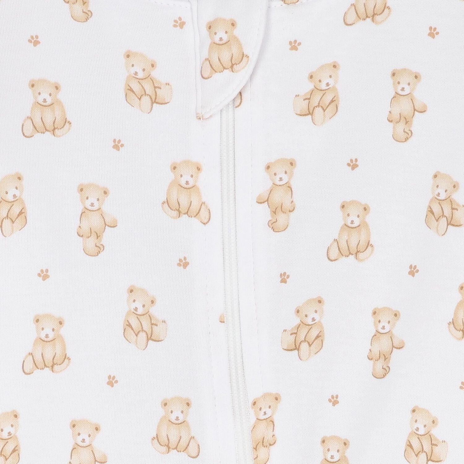 White & Beige Teddy Bear Time Babygrow, 1, hi-res image number null