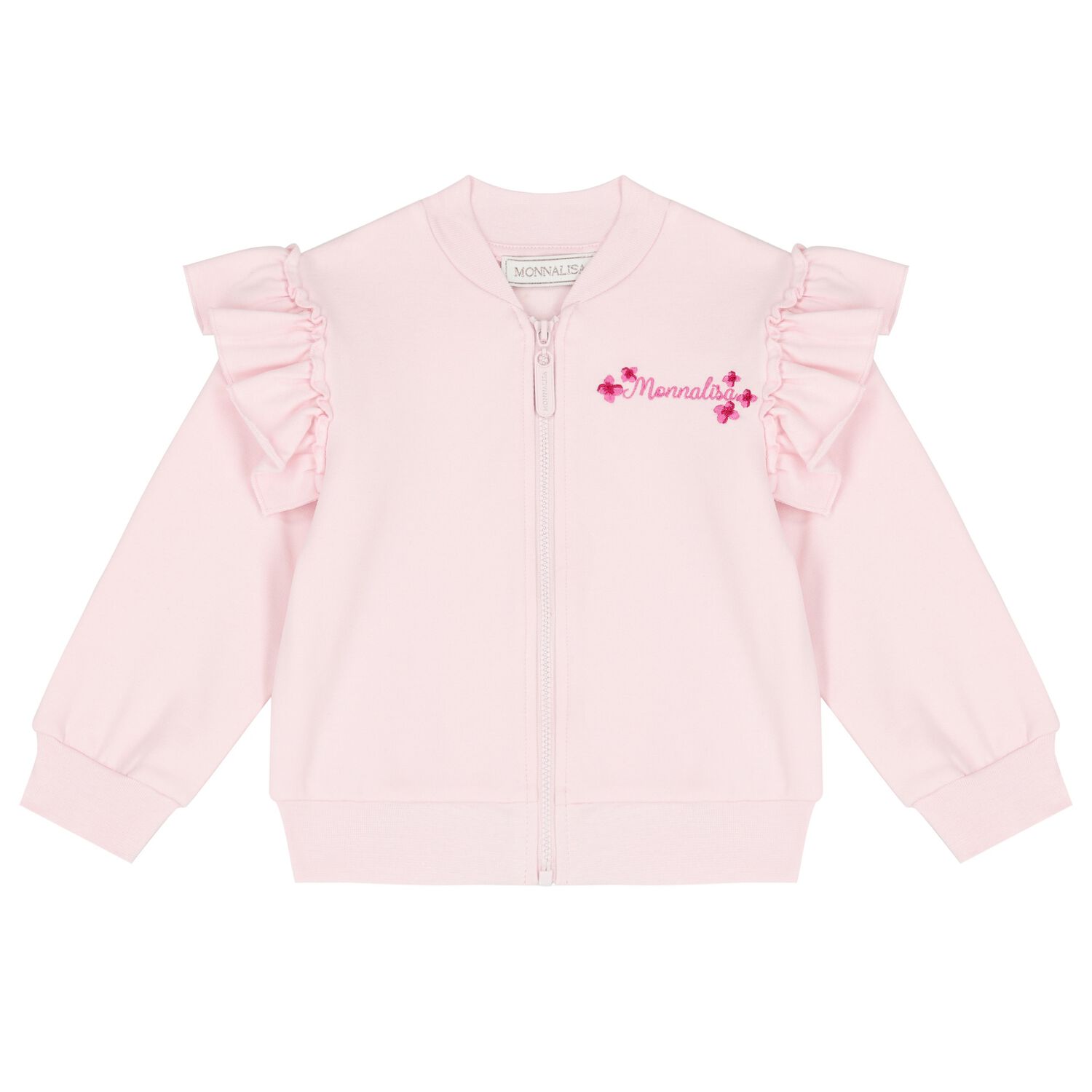 Younger Girls Pink Disney Logo Zip Up Top, 1, hi-res