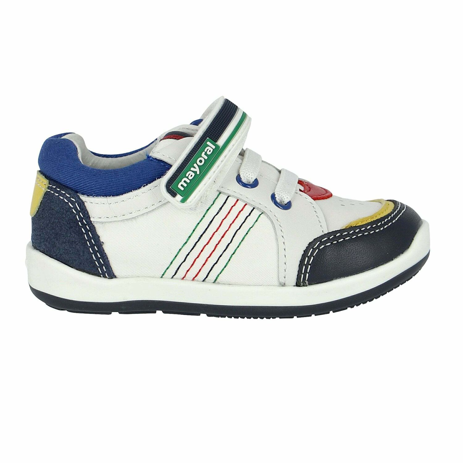 Younger Boys First Steps White Trainers, 1, hi-res