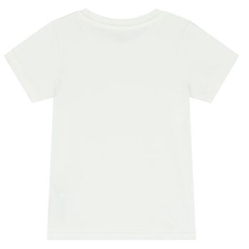 Girls Ivory & Gold Logo T-Shirt