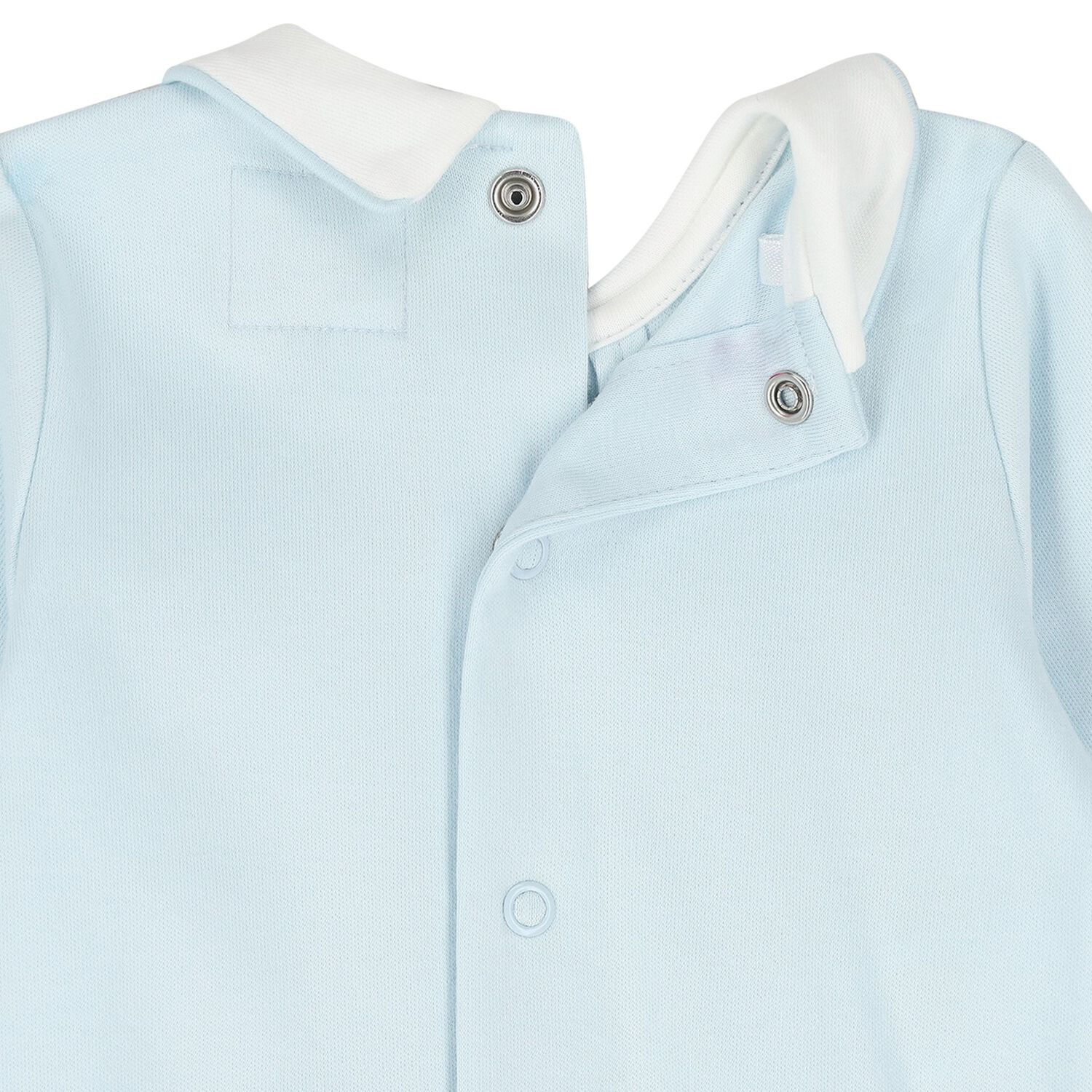 Baby Boys Blue & Ivory Flower Babygrows ( 2-Pack ), 1, hi-res