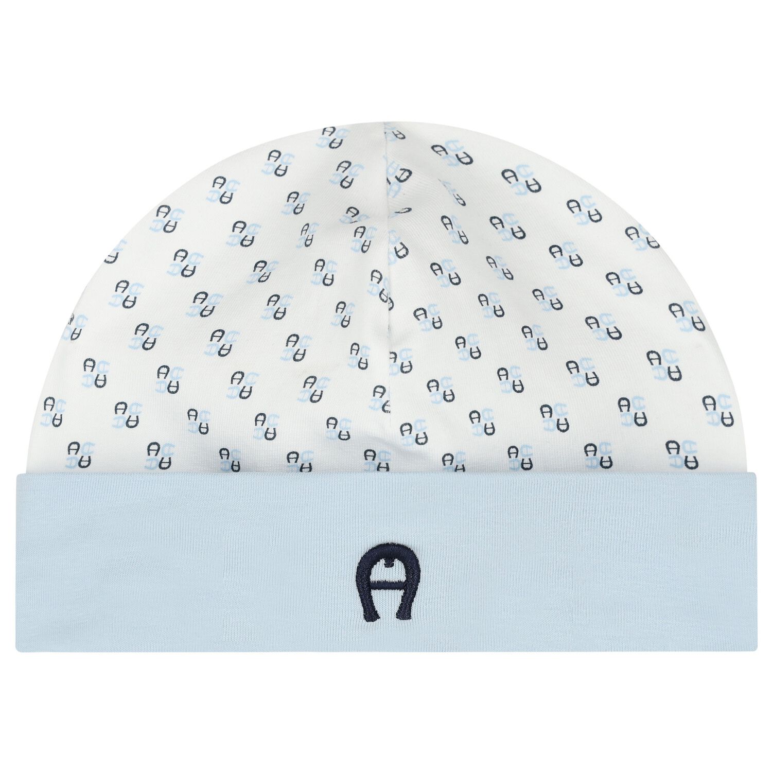 Baby Boys White & Blue Logo Hat, 2, hi-res