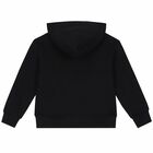 Boys Black Logo Zip up Top, 1, hi-res