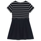 Girls Navy Blue Logo Dress, 4, hi-res