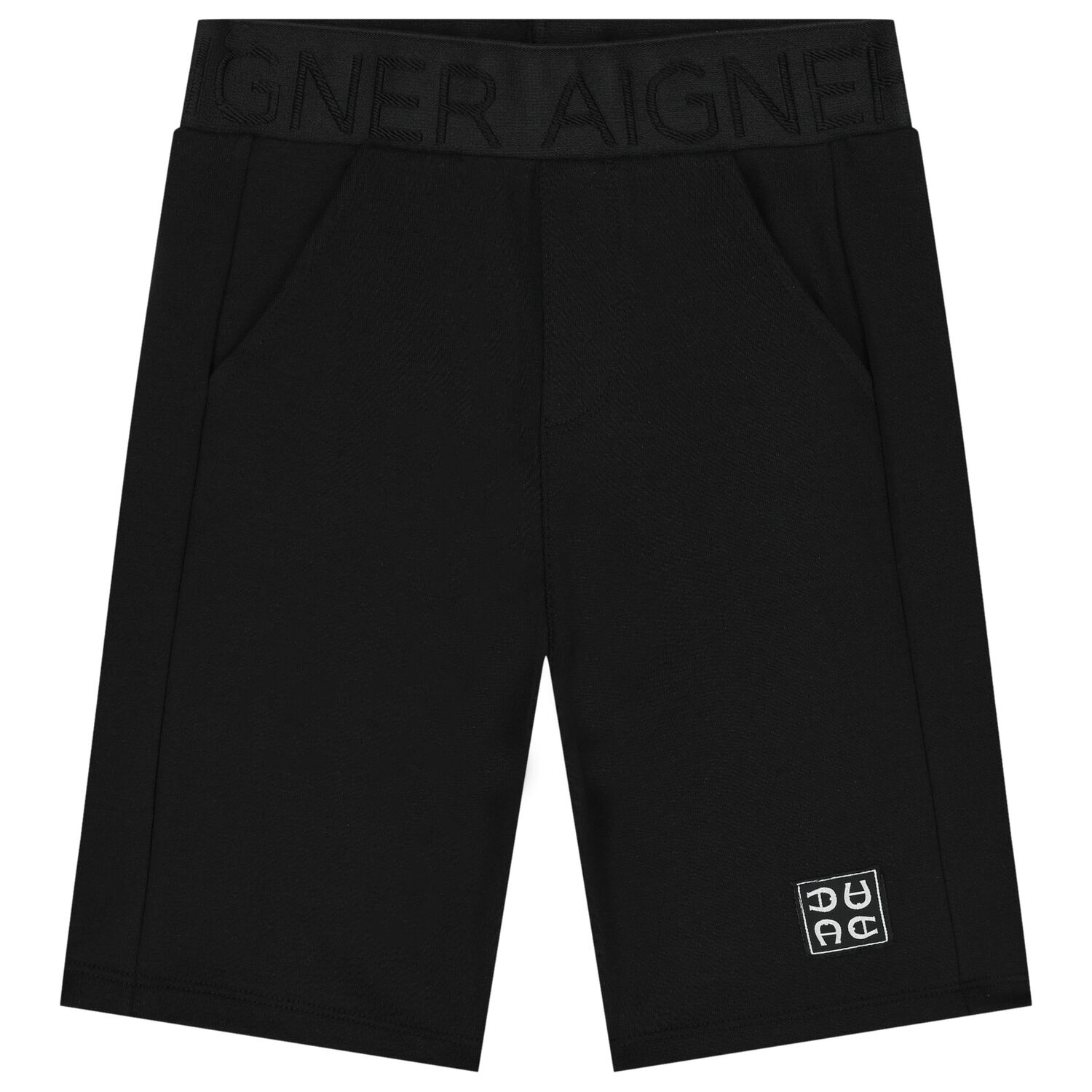Boys Black Logo Shorts, 1, hi-res
