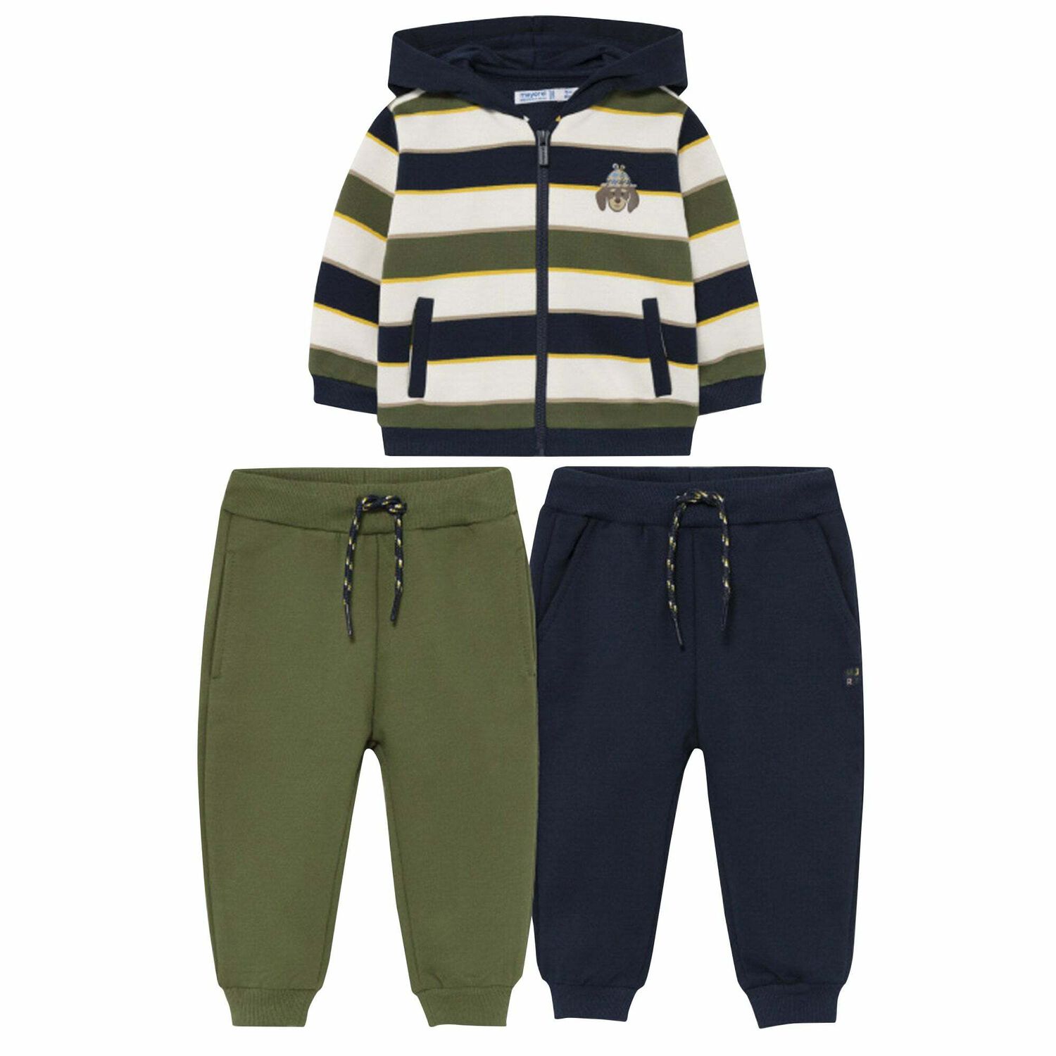 Younger Boys Green & Navy 3 Piece Tracksuit, 1, hi-res image number null