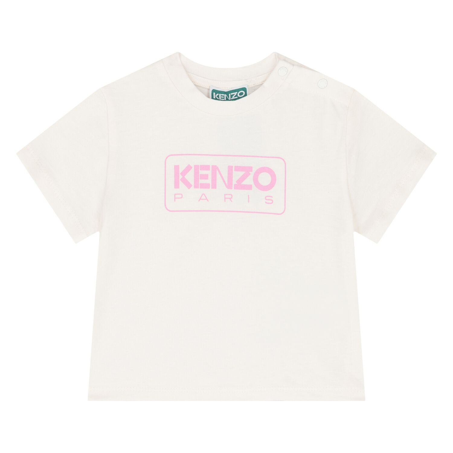 Younger Girls White & Pink Logo T-Shirt, 1, hi-res
