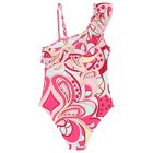 Girls Abstract Print Swimsuit, 1, hi-res