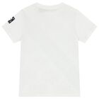 Boys White & Navy Blue Logo T-Shirt, 2, hi-res