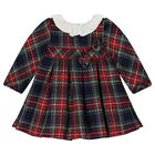 Younger Girls Navy Blue & Red Check Dress, 1, hi-res