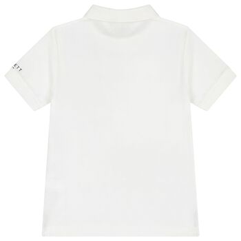 Boys White Logo Polo Shirt