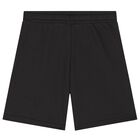 Boys Black Logo Shorts, 1, hi-res