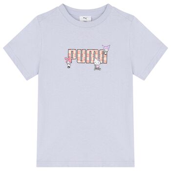 Girls Purple Hello Kitty Logo T-Shirt
