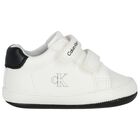 White Logo Baby Pre Walker Shoes, 1, hi-res