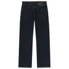 Girls Navy Blue Denim Jeans, 1, hi-res