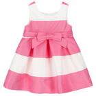 Younger Girls Pink Striped Dress, 1, hi-res