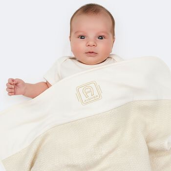 Ivory & Gold Logo Baby Blanket
