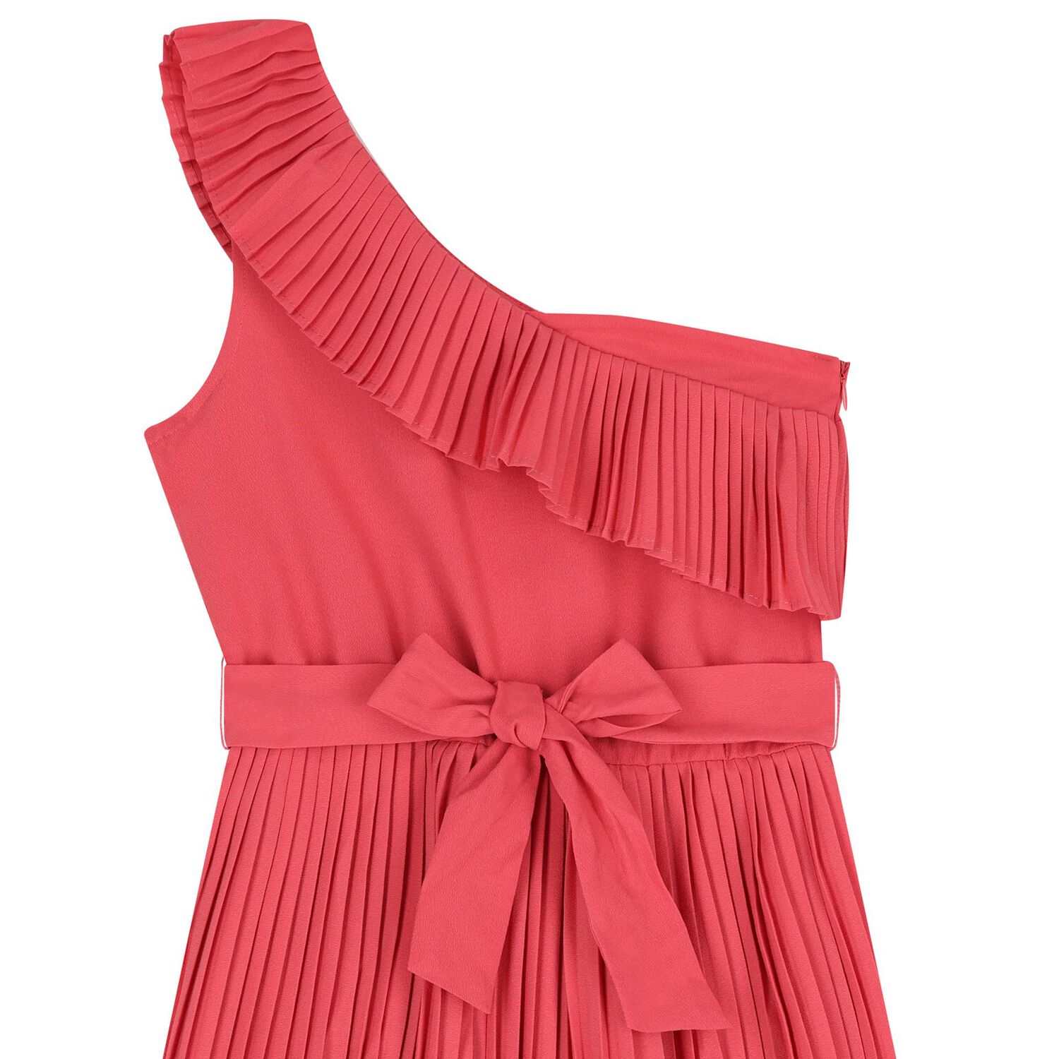 Girls Pink Pleated Playsuit, 1, hi-res
