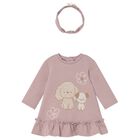 Baby Girls Pink Puppies Dress Set, 3, hi-res