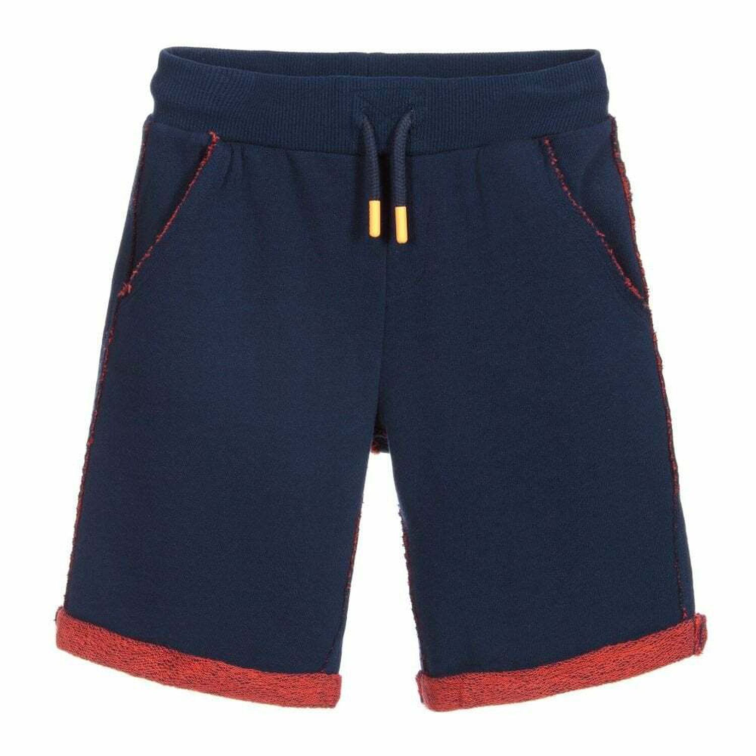 Boys Navy Logo Shorts, 1, hi-res
