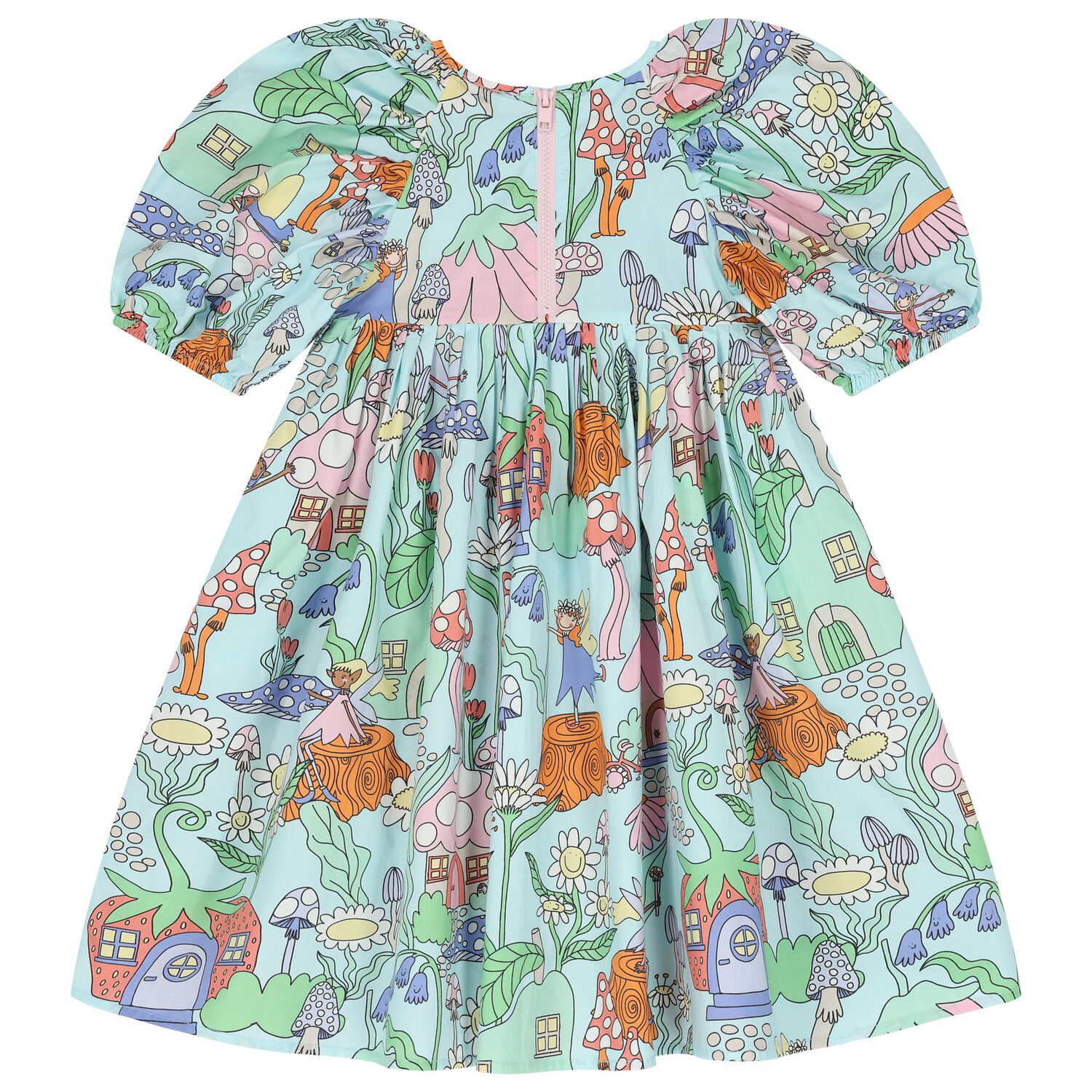 Girls Multi-Colored Fairies Dress, 1, hi-res