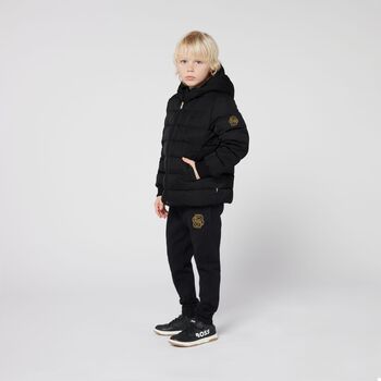 Boys Black Logo Joggers