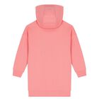 Girls Pink Logo Elephant Hooded Dress, 1, hi-res