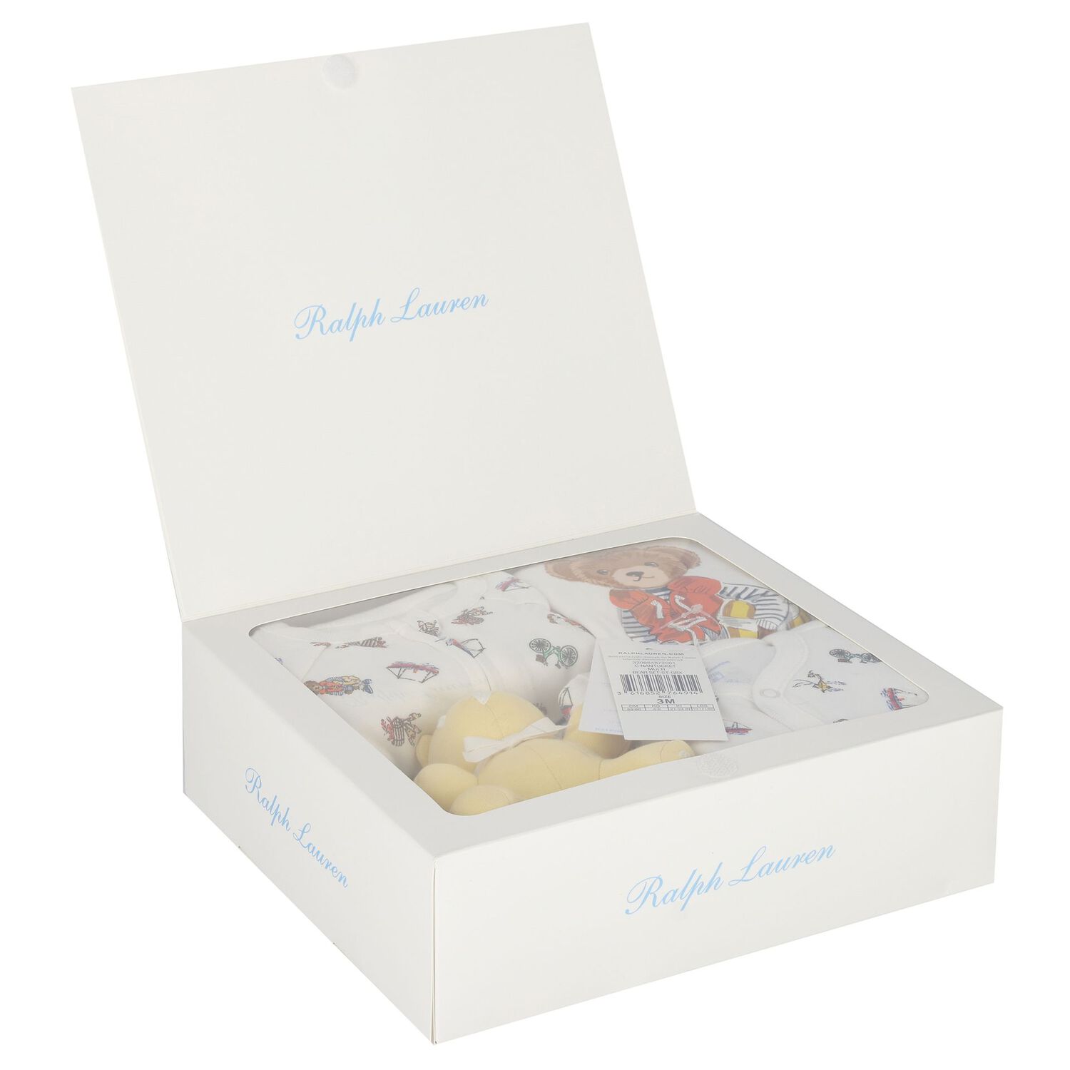 Ivory Cotton Playful Bear Print Baby Gift Set, 1, hi-res image number null