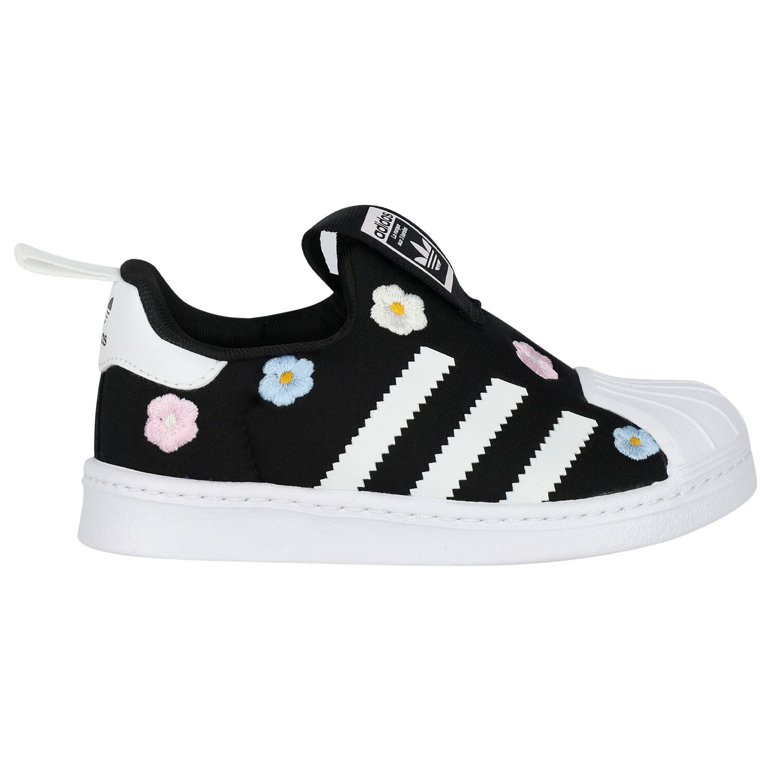 Girls Black & White Superstar 360 Trainers, 1, hi-res image number null